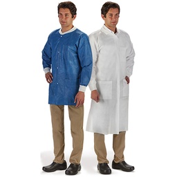 [85178] Graham Medical Labmates Coat, 3-Pocket, Medium, Nonwoven, Blue