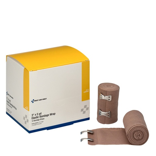 [J616] First Aid Only 3 inch x 5 Yd. Elastic Bandage Wrap, 12/Box