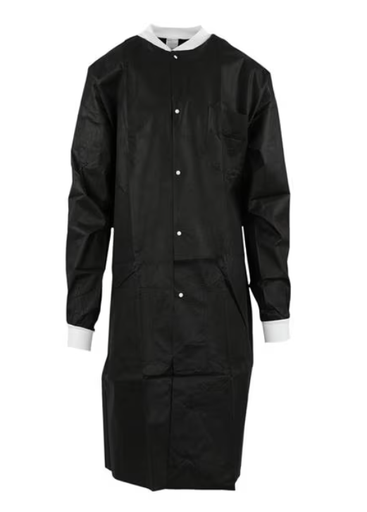 [8119-C] Medicom, Inc. High Performance Lab Coat, Jet Black, Large, 12/bg