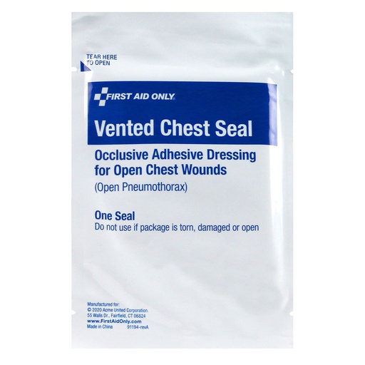 [91194] First Aid Only Vented Chest Seal