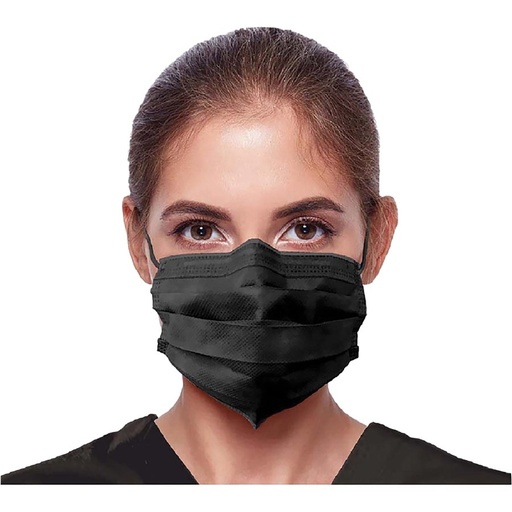 [ULM-6180] Dukal Corporation BlakCat Mask, Level 1, Ear-Loop, Black, 20 bx/cs