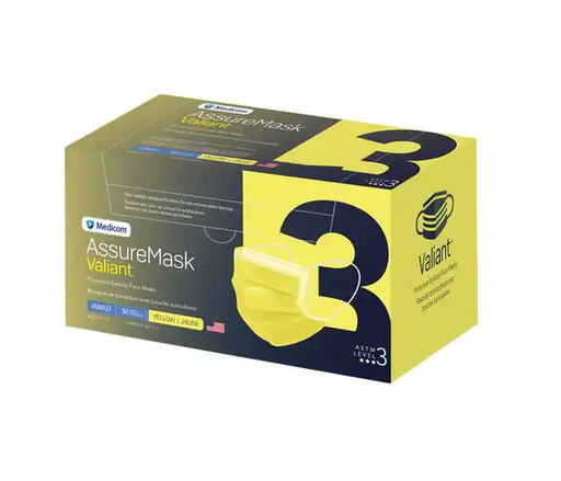 [205917] Medicom, Inc. Procedure Earloop Face Mask, ASTM 3, Yellow