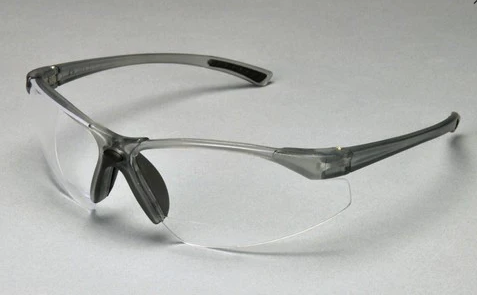[3720D] Palmero Bifocal Safety Glasses, Grey Frame/Clear Lens. +2.5 Diopter