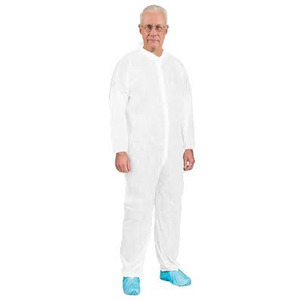 [35-1412XL] Aspen Surgical Coverall, Tyvek, Full Collar w/ Open Cuff, White, XL