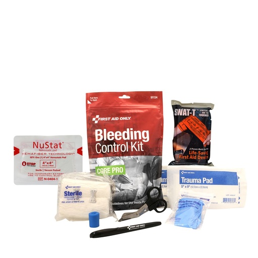[91134] First Aid Only Core Pro Bleeding Control Kit with Easy Tear-open Bag