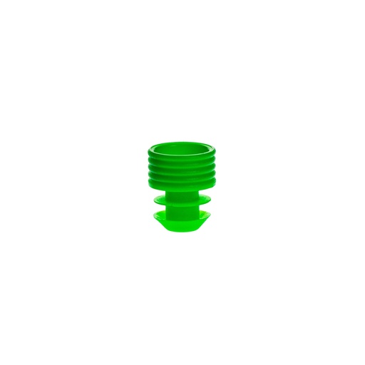 [T404-3G] Simport Scientific Flange Plug Cap, 12mm, Polyethylene, Green, 1000/pk