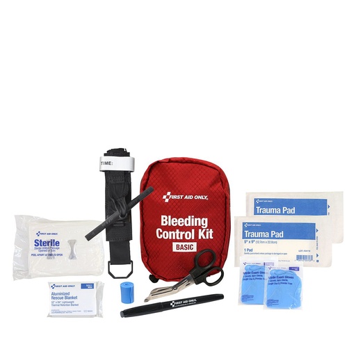 [91135] First Aid Only Basic Pro Bleeding Control Kit with Fabric Zippered Pouch
