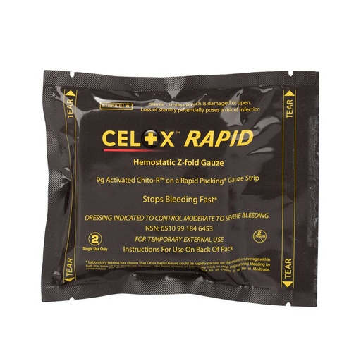 [90775] First Aid Only 3 inch x 5ft Celox Z Fold Rapid Blood Clotting Gauze, 2/Pack