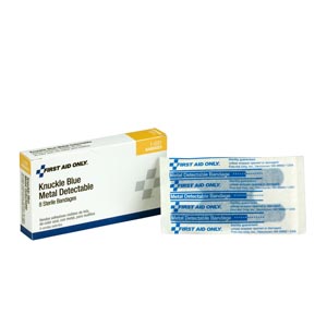[1-691] Hygenic/Theraband Fabric Knuckle Bandages, Blue Metal Detectable, 8/bx