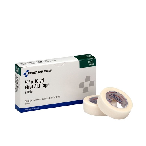 [A501] First Aid Only 1/2 inch x 10 Yd. First Aid Tape Roll, 2/Box