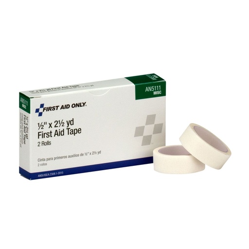 [AN5111] First Aid Only 1/2 inch x 2.5 Yd. First Aid Tape Roll, 2/Box