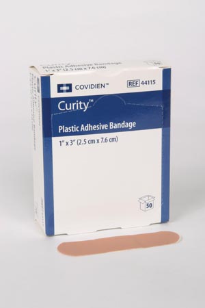 [44115] Cardinal Health Adhesive Bandage, 1"x 3", Plastic, 72 bx/cs (45cs/plt)