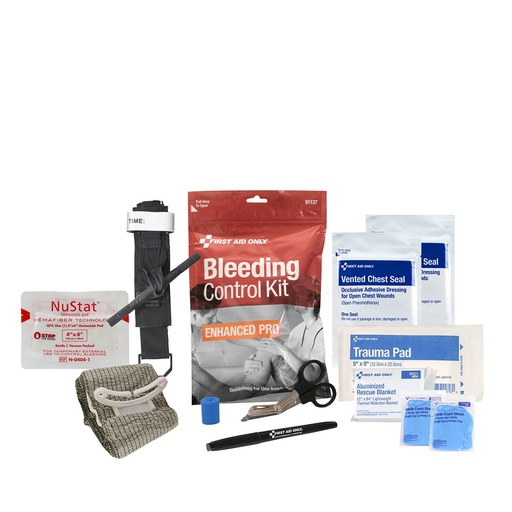 [91137] First Aid Only Enhanced Pro Bleeding Control Kit with Easy Tear-open Bag