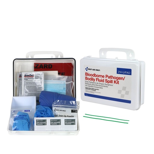 [214-U/FAO] First Aid Only BBP and Bodily Fluid Spill Kit with Plastic Case, White