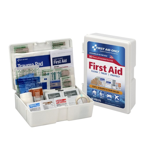 [FAO-130] First Aid Only 80 Piece Home and Office First Aid Kit with Plastic Case