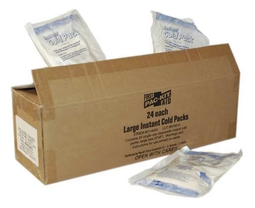 [21-4000] First Aid Only 6 inch x 9 inch Large Instant Cold Pack, White, 24/Pack