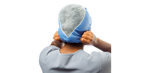 [4370] Cardinal Health Surgeon's Cap, Extended with Elastic Back, Blue, X-Large, SMS