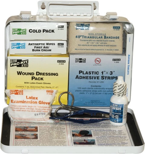 [6420] First Aid Only Weatherproof 25 Person Vehicle First Aid Kit with Steel Case