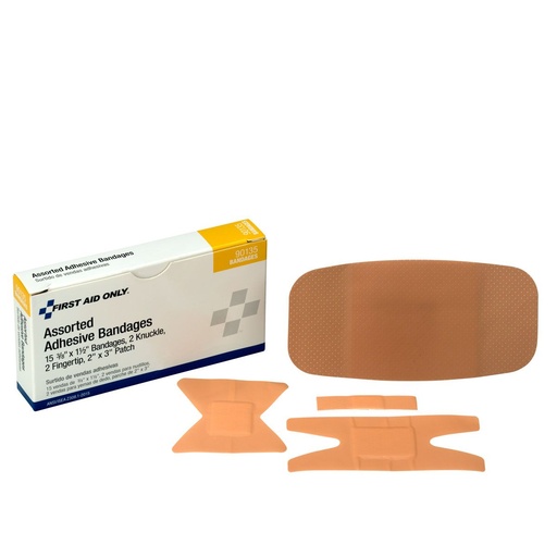 [90135-001] First Aid Only Assorted Sizes Adhesive Plastic Bandage, 20/Box