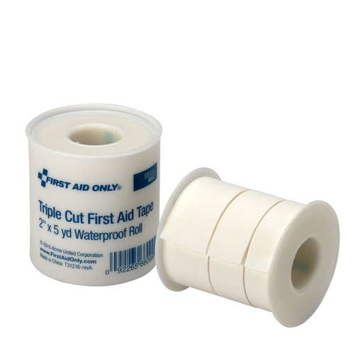 [90890] First Aid Only 2 inch x 5 Yd. Triple Cut Waterproof First Aid Tape Roll, 6/Box