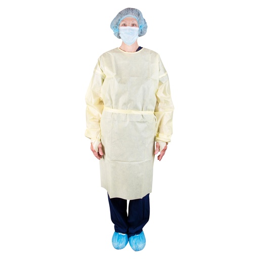 [308] Dukal Corporation Isolation Gown, AAMI Level 1, Universal, Yellow, 10/bg, 10 bg/cs