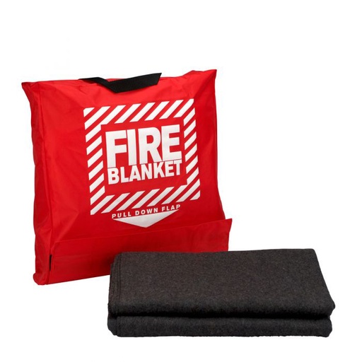 [21-650] First Aid Only 62 inch x 80 inch Wool Fire Blanket with Nylon Hanging Pouch