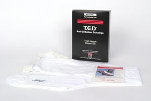 [4301-] Cardinal Health Thigh-Length Anti-Embolism Stocking, Medium, Regular, White, 6 pr/cs