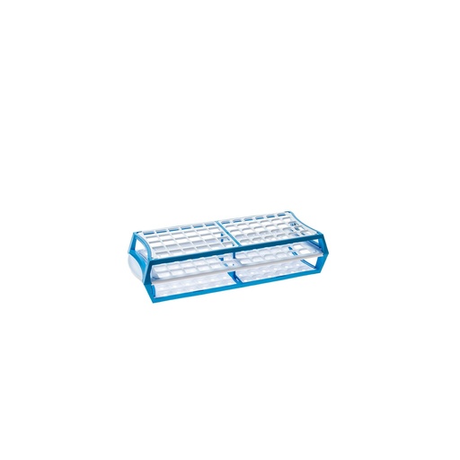 [S600-16B] Simport Scientific Test Tube Rack, 11.5" x 4.5" x 2.5", (60) 16mm Tube Capacity, Blue