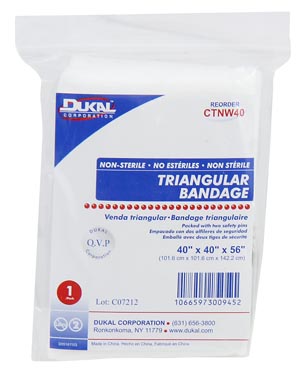 [4-007] First Aid Only/Acme United Corporation Non-Woven Triangular Bandage, 40"x40"x56", 1/bg