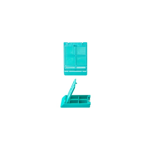 [M508-12] Simport Scientific Micromesh™ Biopsy Cassette, 4-Compartments, 45° Angle, Acetal, Aqua