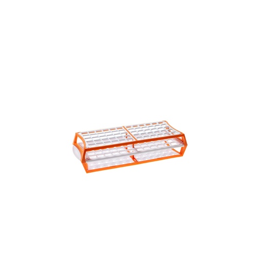 [S600-16O] Simport Scientific Test Tube Rack, 11.5" x 4.5" x 2.5", (60) 16mm Tube Capacity, Orange