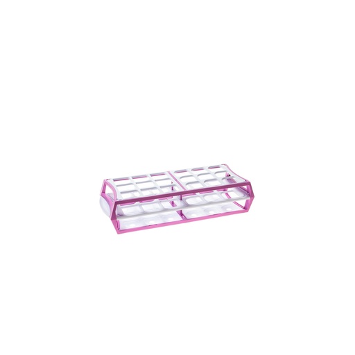 [S600-30L] Simport Scientific Test Tube Rack, 11.5" x 4.5" x 2.5", (18) 25-30mm Tube Capacity, Lilac