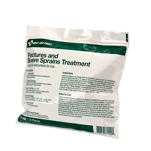 [71-140] First Aid Only 6 Piece Splint Limb Injury Treatment First Aid Triage Pack