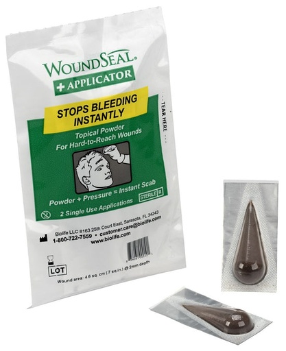[90325] First Aid Only WoundSeal Blood Clot Powder with Applicator Pack, 2/Pack