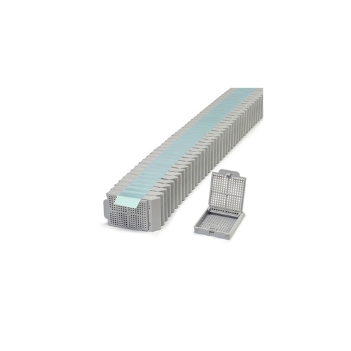 [M493-9T] Simport Scientific Histosette® II Cassettes in Quickload™ Stack (Taped), Biopsy, Gray