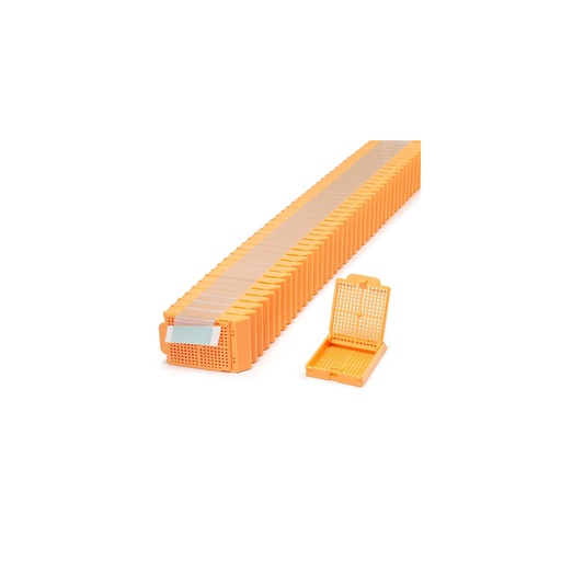 [M493-7T] Simport Scientific Histosette® II Cassettes in Quickload™ Stack (Taped), Biopsy, Peach