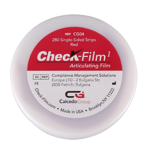 [CG04] Check-Film I, Moisture-Resistant Articulating Film, Single-Sided, Red, Pre-Cut, 18 Micron