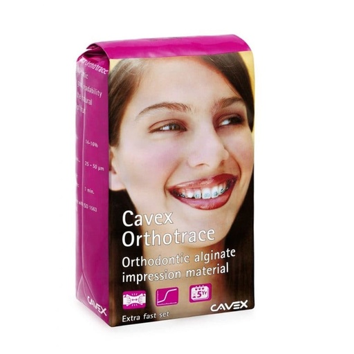 [AA380] Cavex Orthotrace Orthodontic Alginate, Extra Fast Set, Dust-free, 500g bag, 20 bg/cs