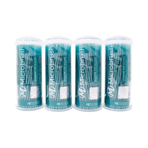[MUT400] Microbrush® Tube Ultrafine, Teal, 4 Tubes of 100 Applicators, 400/pk