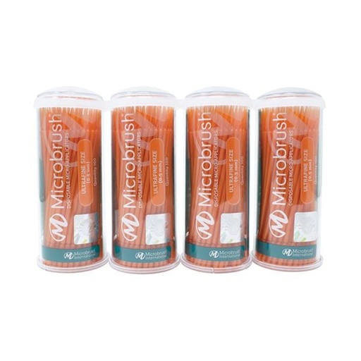 [MUO400] Microbrush® Tube Ultrafine, Orange, 4 Tubes of 100 Applicators, 400/pk