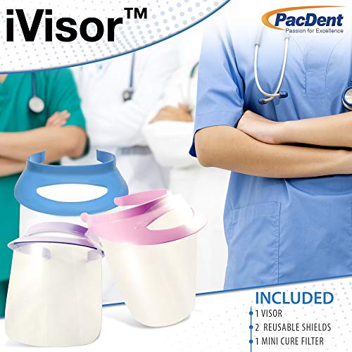 [V013W] 1 White Visor, 3 Shields, 1 Light Cure Filter, I Mini Shield for Ventilation Window