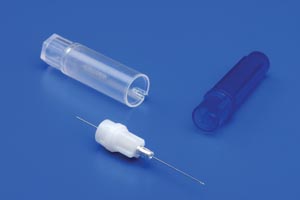[8881400173] Plastic Hub Dental Needle, 30G X-Short, ½" (11mm), Blue, White Cap