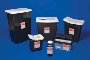 [8611RC] Hazardous Waste Container, Hinged Lid, Black, 12 Gal (Suggested sub 8617RC)