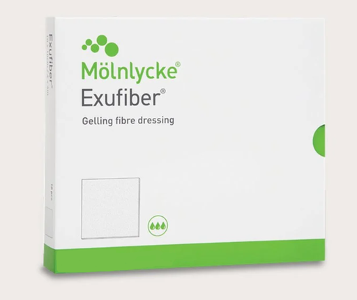 [709909] Molnlycke Exufiber Gelling Fiber Dressings, .8" x 17.7", 5/bx, 5bx/cs