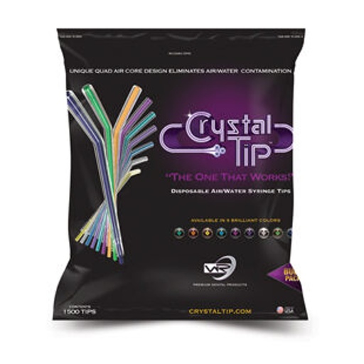 [CT2102] Crystal Tip®, Air/Water Syring Tips, Disposable, Pacific Blue, 1500/bg, 3bg/cs
