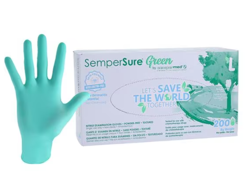 [SUNG204] Exam Glove, Nitrile, Green, Textured, Large, Powder Free (PF), 200/bx (50 cs/plt)