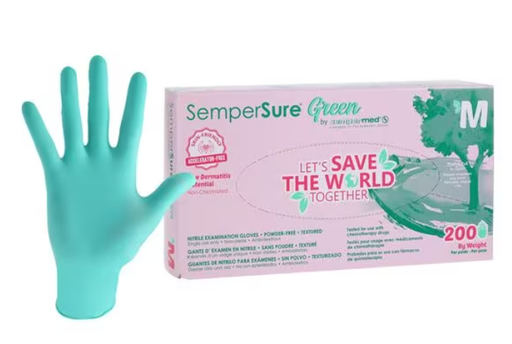 [SUNG203] Exam Glove, Nitrile, Green, Textured, Medium, Powder Free (PF), 200/bx (50 cs/plt)