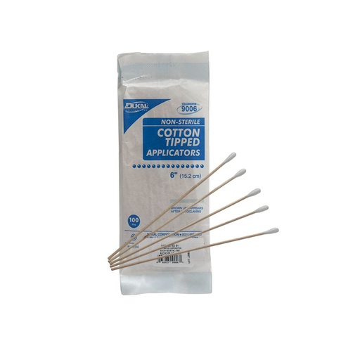 [90933] First Aid Only 6 inch Cotton Tipped Applicator, 100/Bag