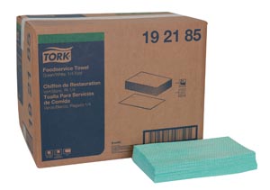 [192185] Cleaning Towel, 1/4 Fold, Green/ White, 21" x 11.5", 600 sht/bx, 1 bx/cs