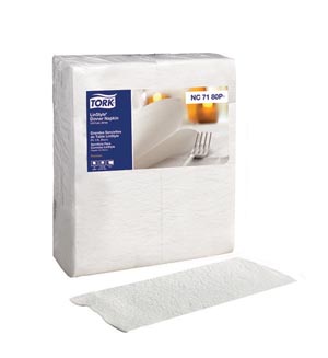 [NC7180P] Dinner Napkin, 1/8 Fold, Premium, White, 1-Ply, 17" x 16.3", 60/pk, 6 pk/cs